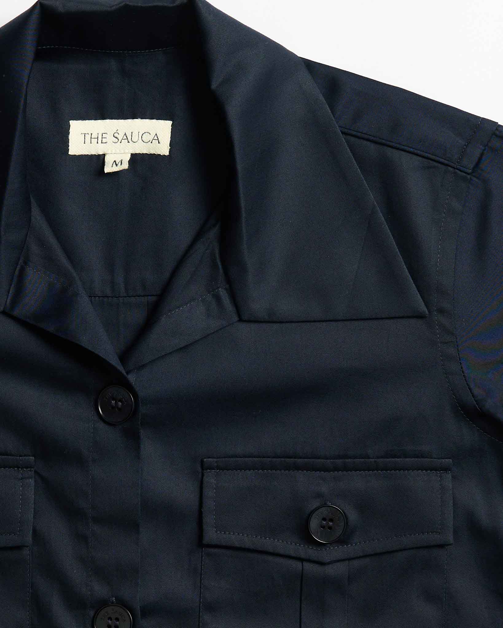 The Madilene Dress in Navy blue giza cotton