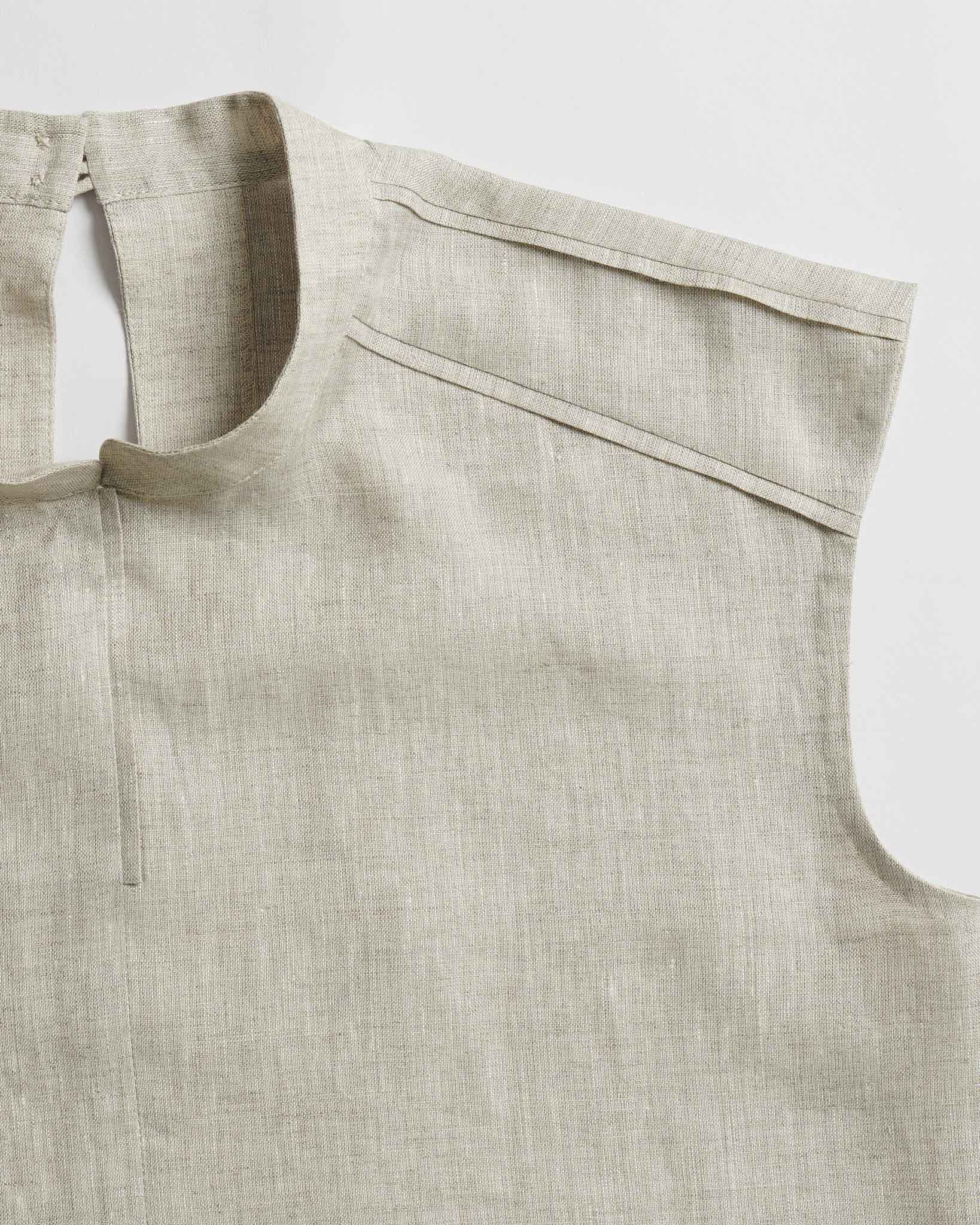 The Soléne Oatmeal Top in Heritage Irish Linen