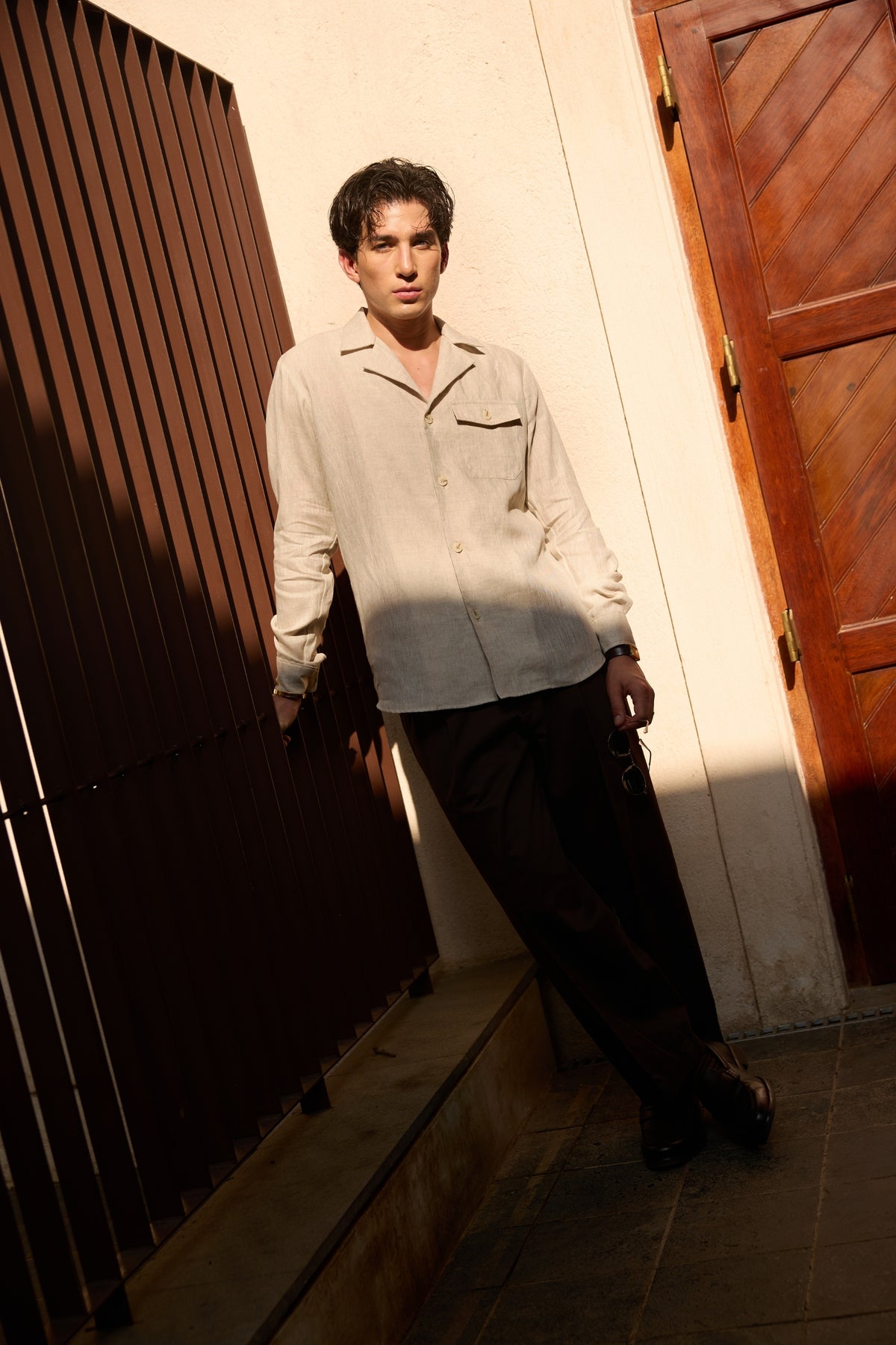 The Renan Oatmeal Shirt in Heritage Irish Linen