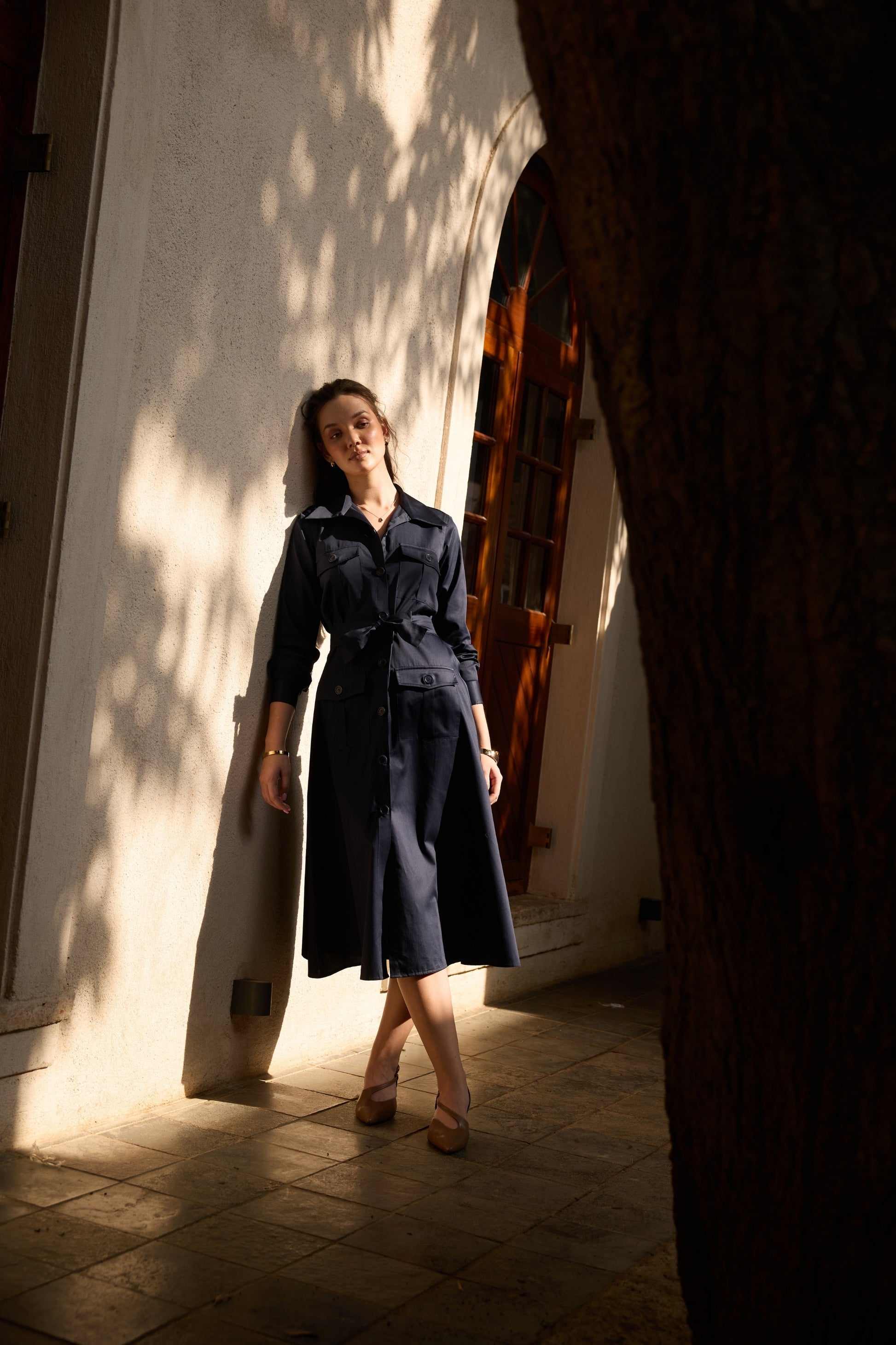 The Madilene Dress in Navy blue