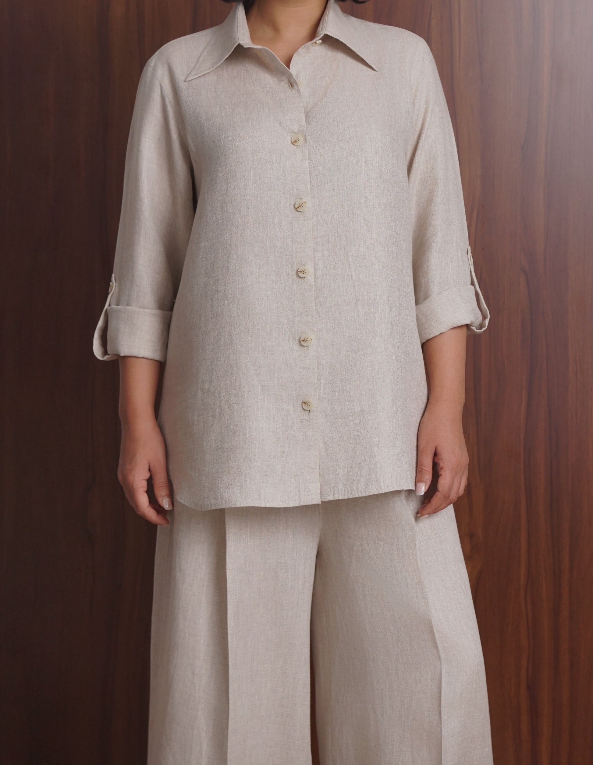 Crepe Finish Linen Shirt & Pant