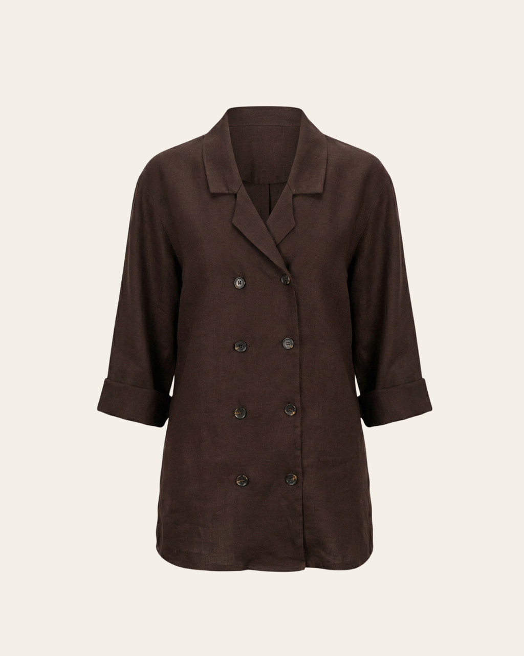 The Rivera Shirt in Heritage Irish Linen Brune