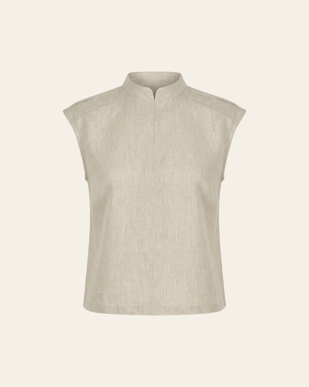 The Soléne Oatmeal Top in Heritage Irish Linen