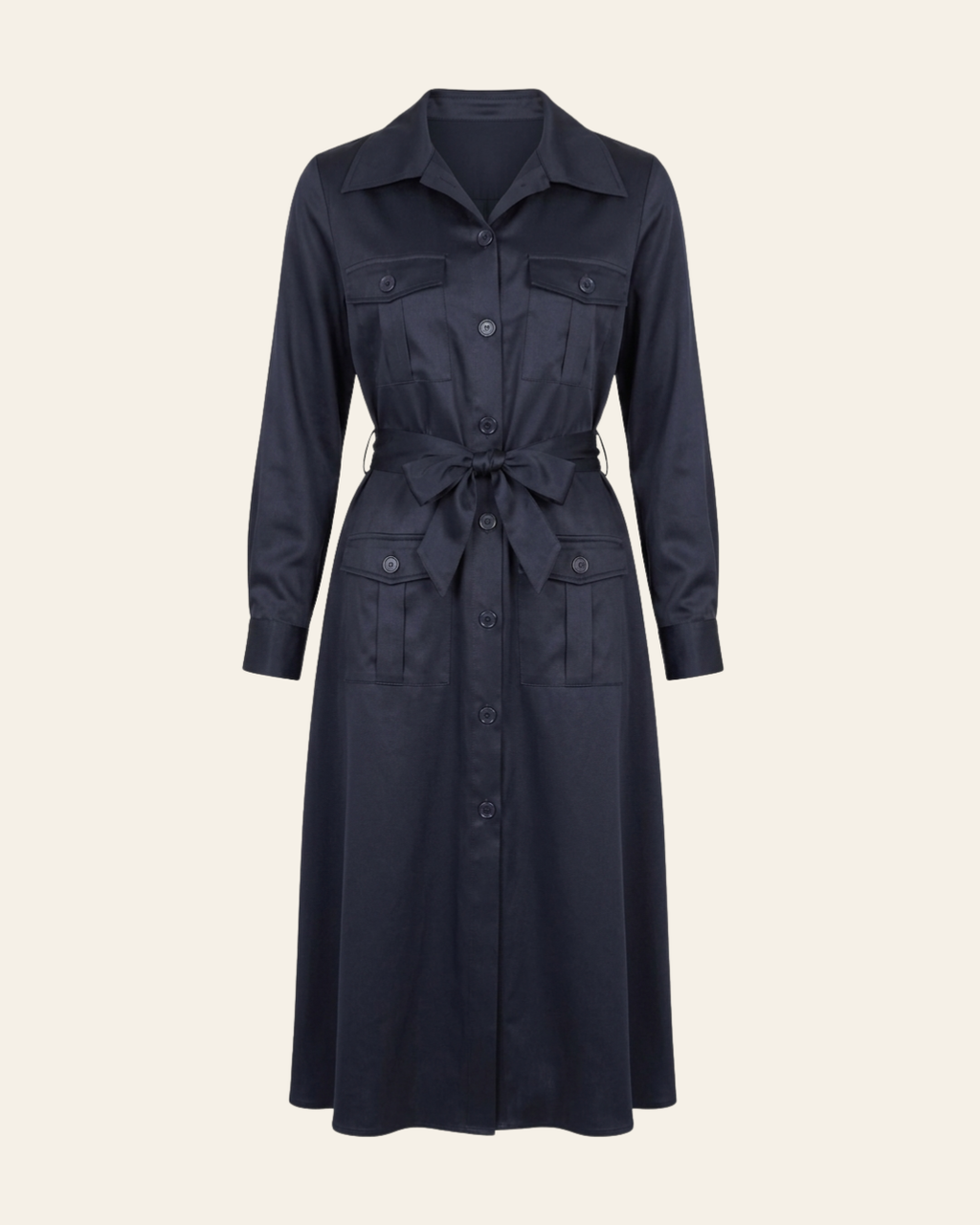 The Madilene Dress in Navy Blue Giza Cotton