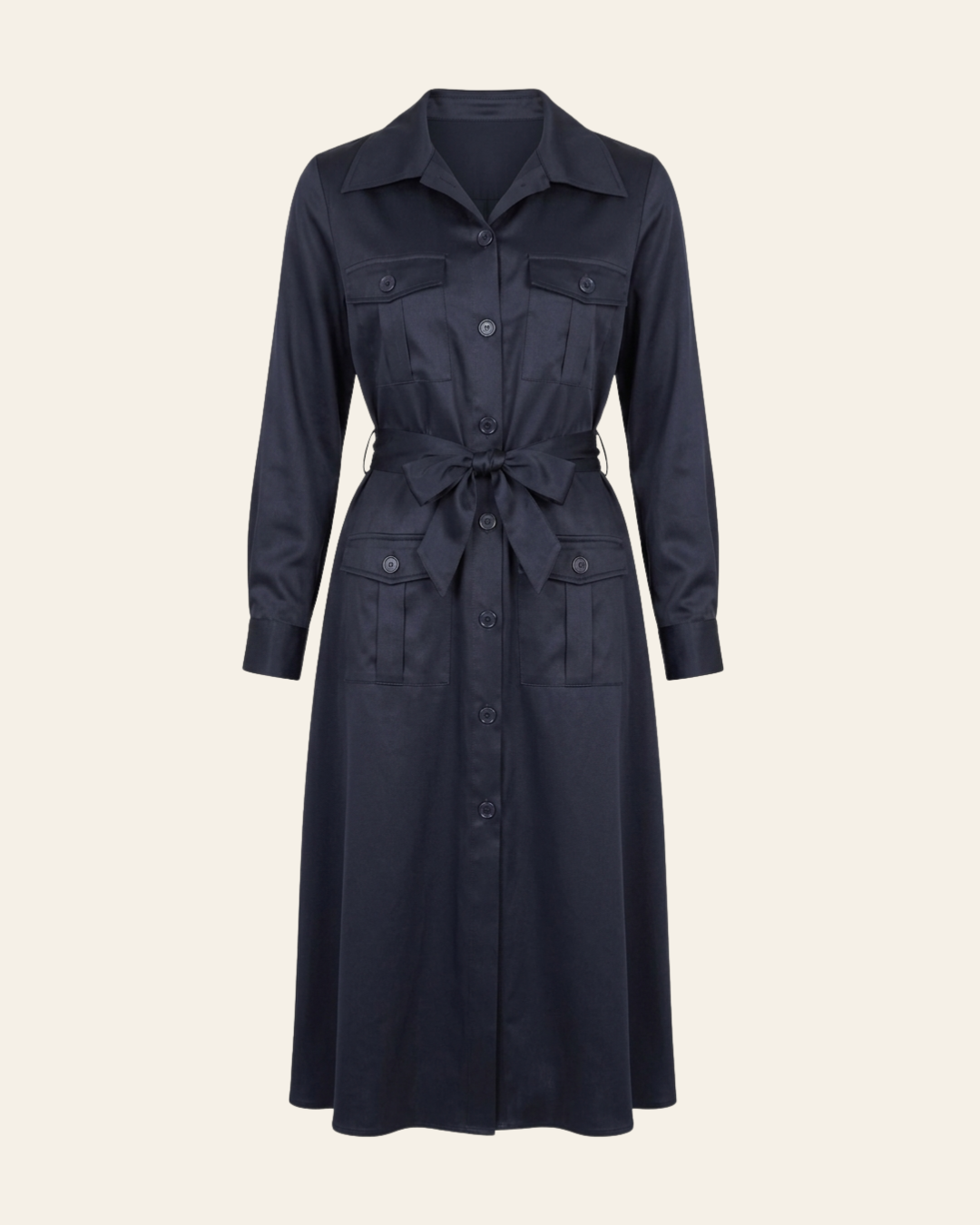 The Madilene Dress in Navy Blue Giza Cotton